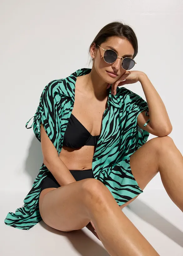 Strandbluse aus strukturiertem Crinkle, bonprix