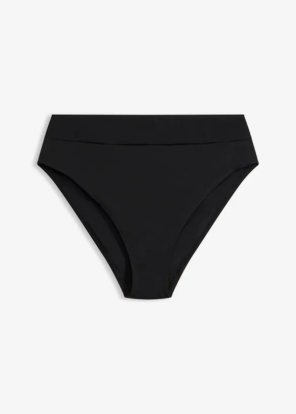 schnell trocknende Highwaist-Bikinihose mit h&ouml;herem Beinausschnitt, bonprix