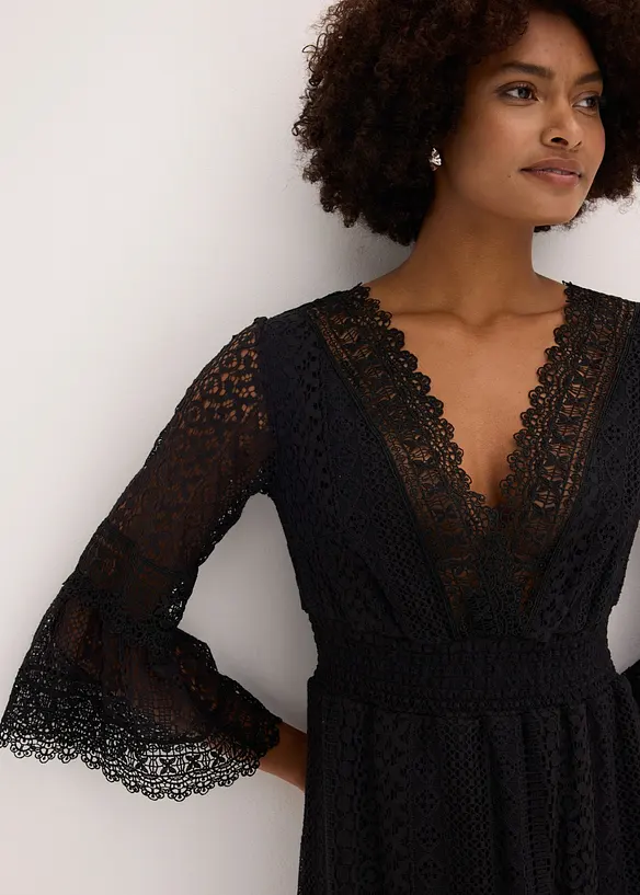 Maxikleid in Crochet-Optik, bonprix