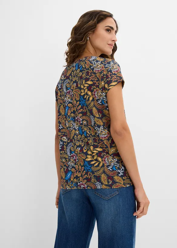 T-shirt coton imprim&eacute;, manches courtes, bonprix