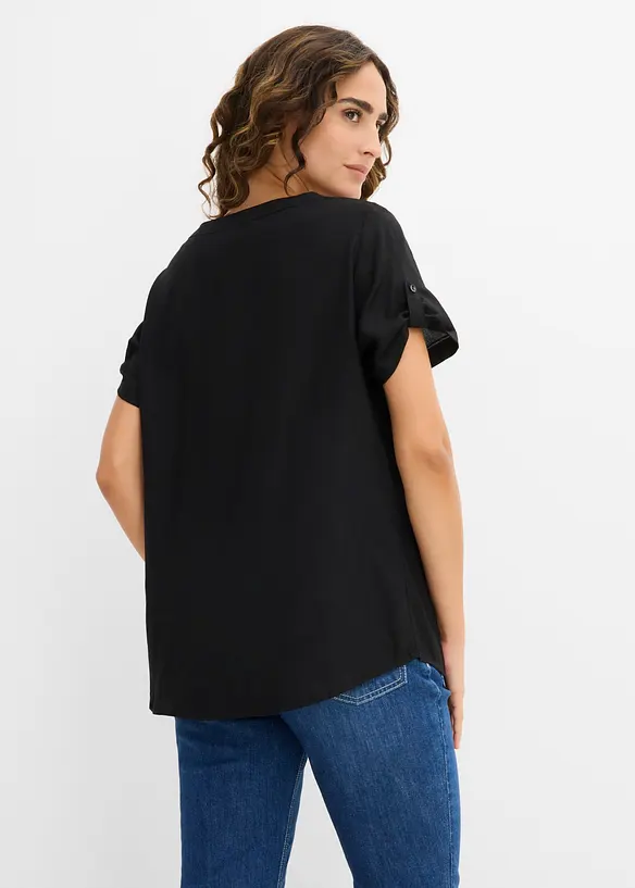 Blouse en viscose &agrave; manches courtes, bonprix