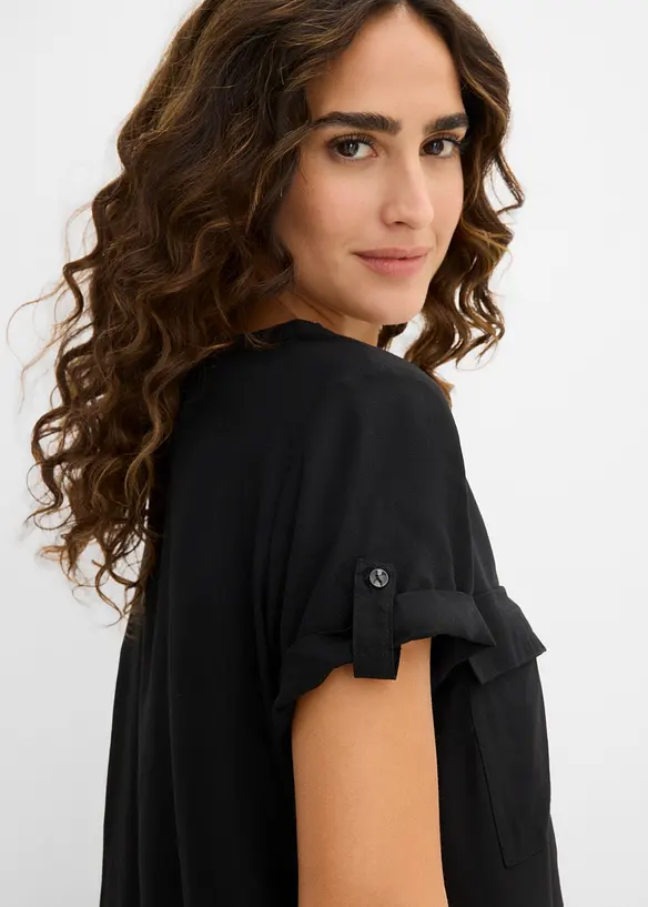 Blouse en viscose &agrave; manches courtes, bonprix