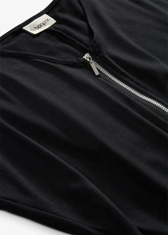 T-shirt avec zip, manches courtes, bonprix