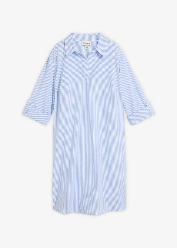 Hemdblusenkleid aus reiner Baumwolle, bonprix