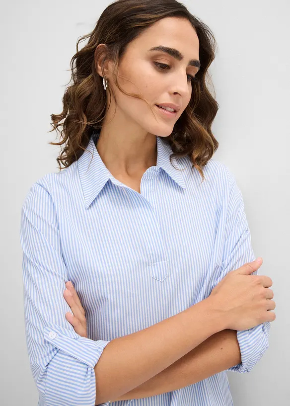 Hemdblusenkleid aus reiner Baumwolle, bonprix