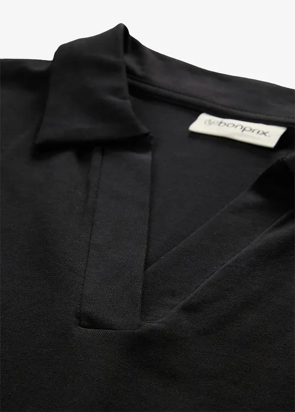 Shirt mit offenem Polokragen, bonprix