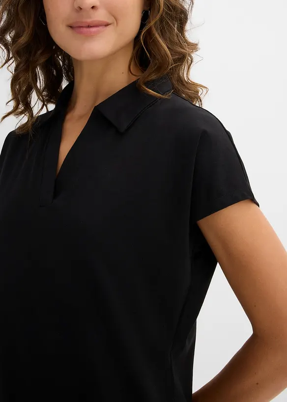 Shirt mit offenem Polokragen, bonprix