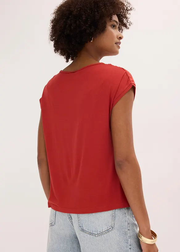T-shirt en dentelle, en viscose douce, bonprix