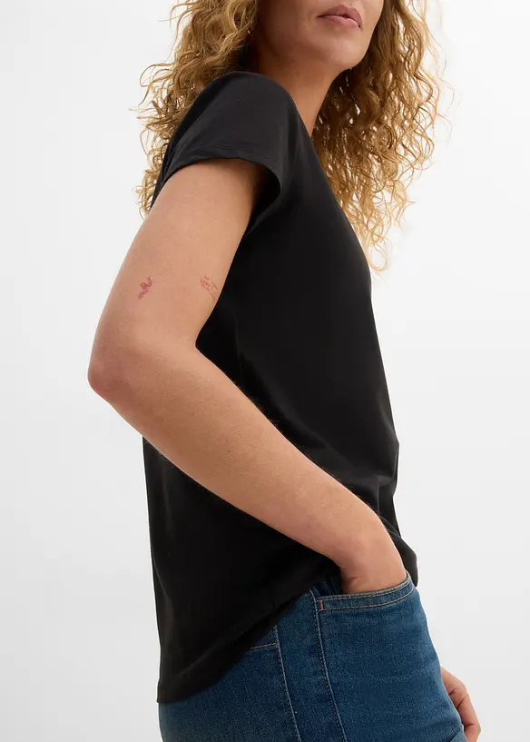 T-shirt manches courtes &agrave; encolure carr&eacute;e, bonprix