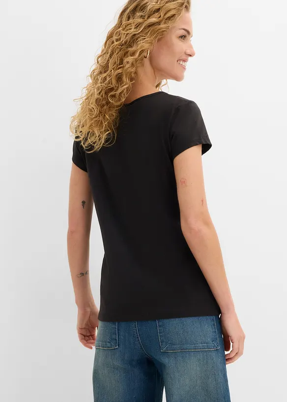 T-shirt manches courtes &agrave; encolure carr&eacute;e, bonprix