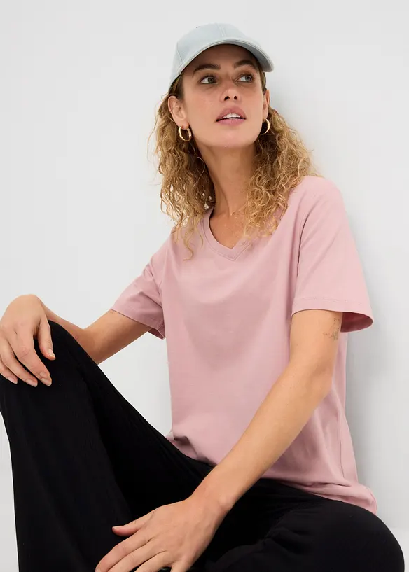 Longshirt mit V-Ausschnitt (2er Pack), bonprix