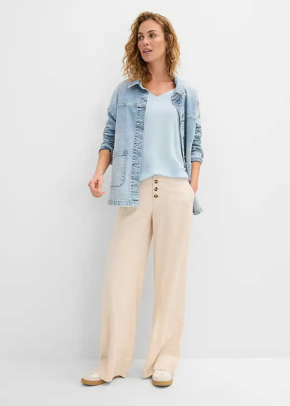 Lot de 2 T-shirts longs et doux en viscose, bonprix
