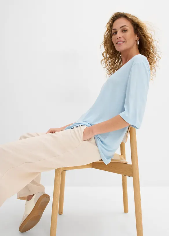 Lot de 2 T-shirts longs et doux en viscose, bonprix