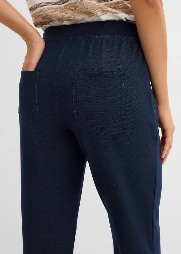Pantalon 7/8 en molleton aspect jean, bonprix