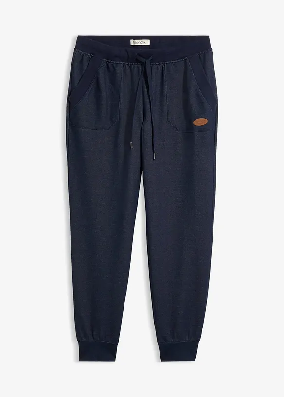 Pantalon 7/8 en molleton aspect jean, bonprix