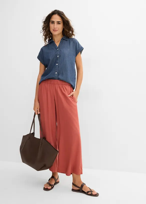 Pantalon large en viscose fluide, bonprix