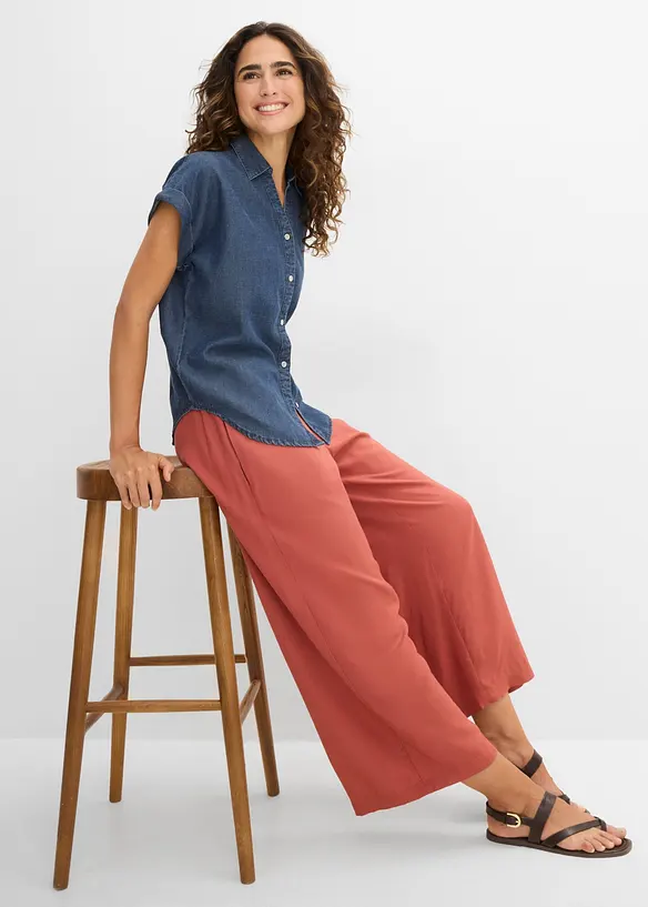 Pantalon large en viscose fluide, bonprix