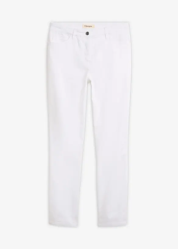 Pantalon droit et extensible, taille mi-haute, bonprix