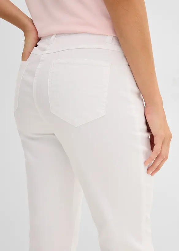 Pantalon droit et extensible, taille mi-haute, bonprix
