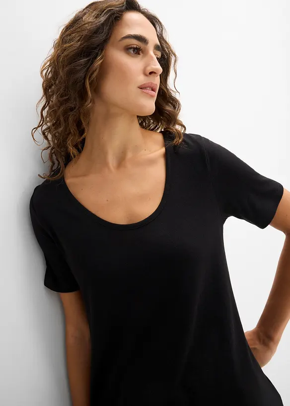 Asymetrisches Longshirt aus Baumwoll-Viskose-Mischung, bonprix