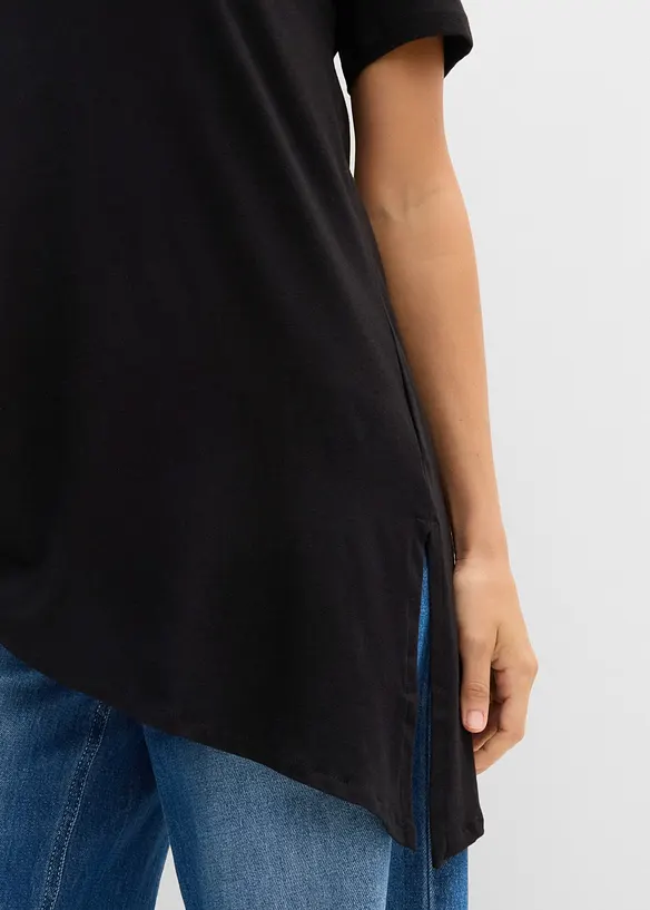 Asymetrisches Longshirt aus Baumwoll-Viskose-Mischung, bonprix