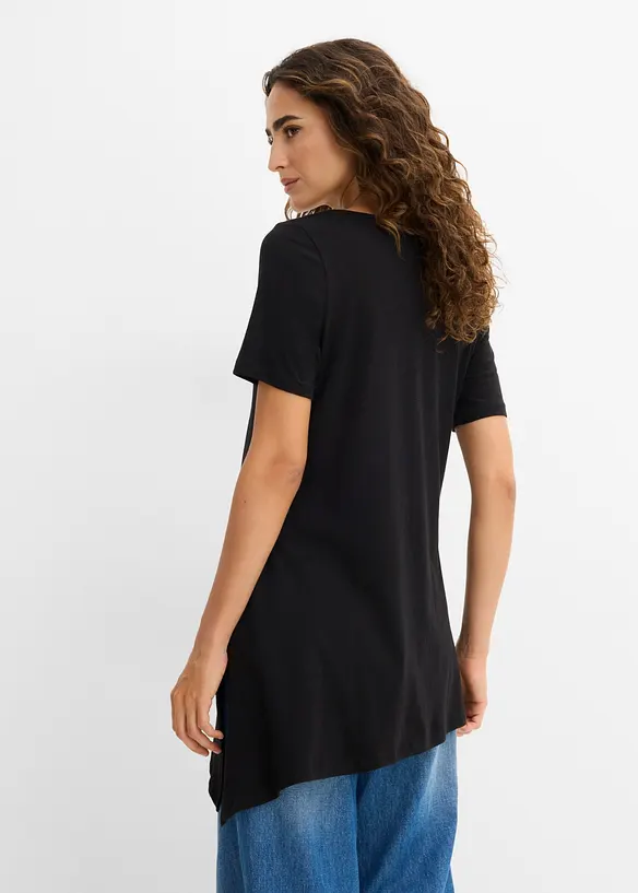 Asymetrisches Longshirt aus Baumwoll-Viskose-Mischung, bonprix