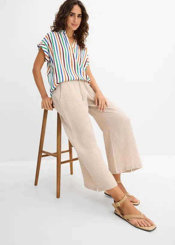 Palazzo-Hose aus luftigem Musselin, bonprix