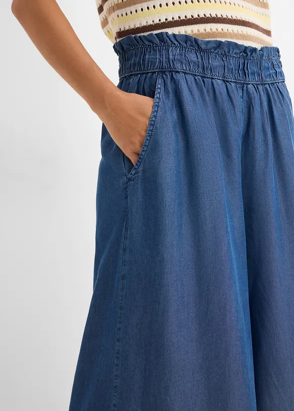 Pantalon palazzo, bas de jambes fendus, longueur 7/8, bonprix