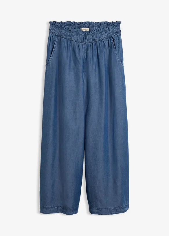 Pantalon palazzo, bas de jambes fendus, longueur 7/8, bonprix