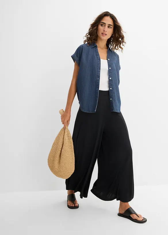 Jupe-culotte en jersey, jambes larges, bonprix