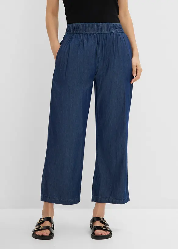 Jean large, taille haute, cropped, bonprix