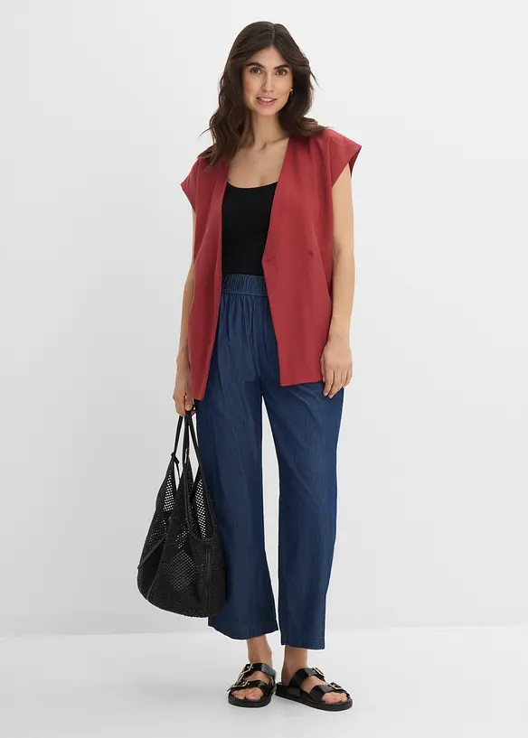 Jean large, taille haute, cropped, bonprix