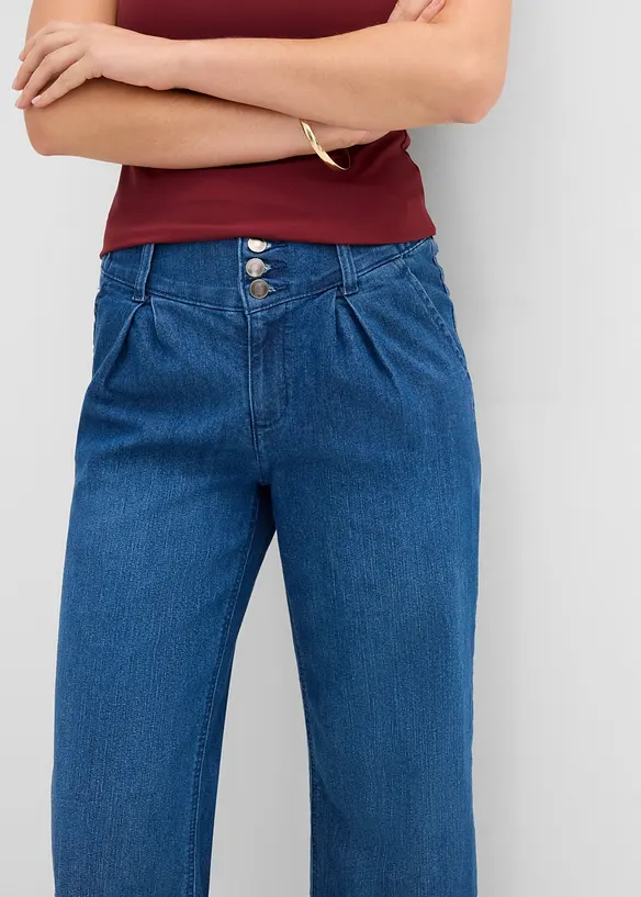 Cropped Wide-Leg-Jeans High Waist, Bequembund, bonprix