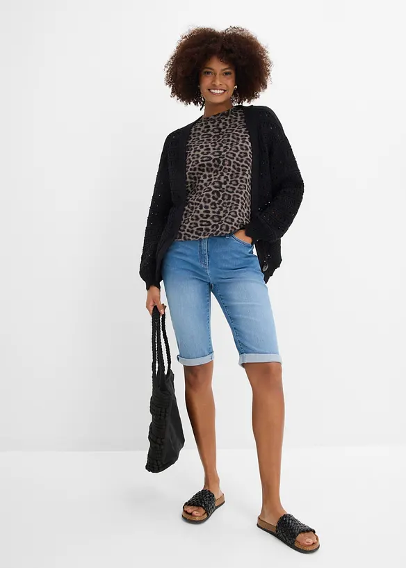 Jeans Bermuda Mid Waist, Bequembund, bonprix