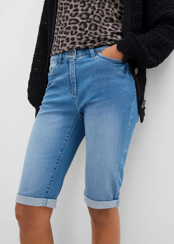 Jeans Bermuda Mid Waist, Bequembund, bonprix