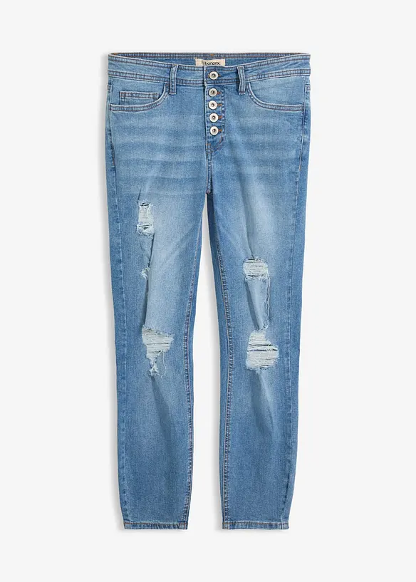 Skinny-Jeans, Mid Waist, Destroyed, bonprix