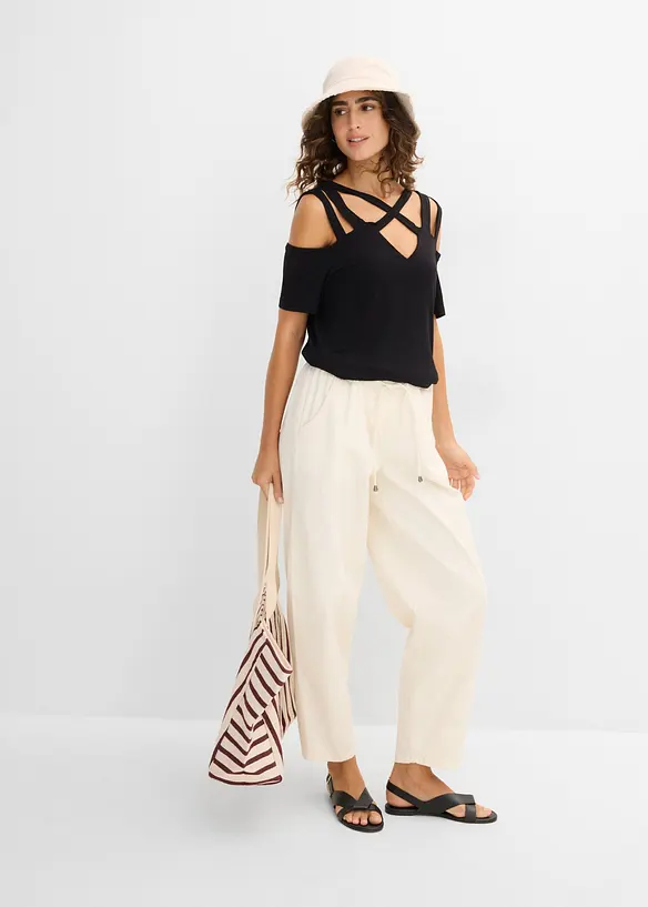 T-shirt &agrave; d&eacute;coupes en viscose, bonprix