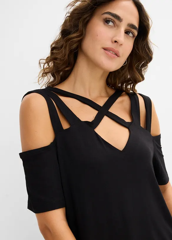 T-shirt &agrave; d&eacute;coupes en viscose, bonprix