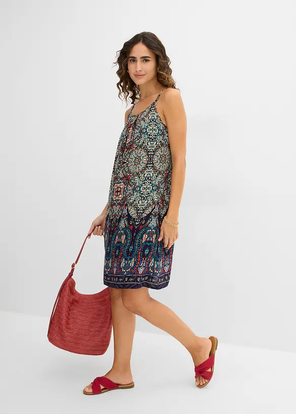 Robe &agrave; bretelles en viscose fluide, bonprix