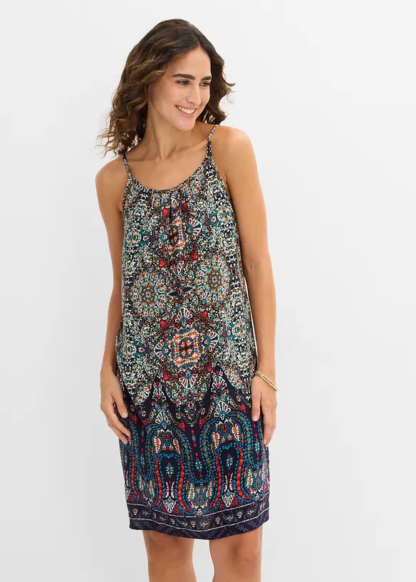 Robe &agrave; bretelles en viscose fluide, bonprix