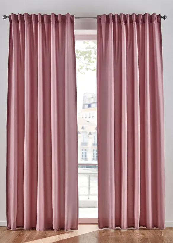 Lot de 2 rideaux en microfibre, bonprix