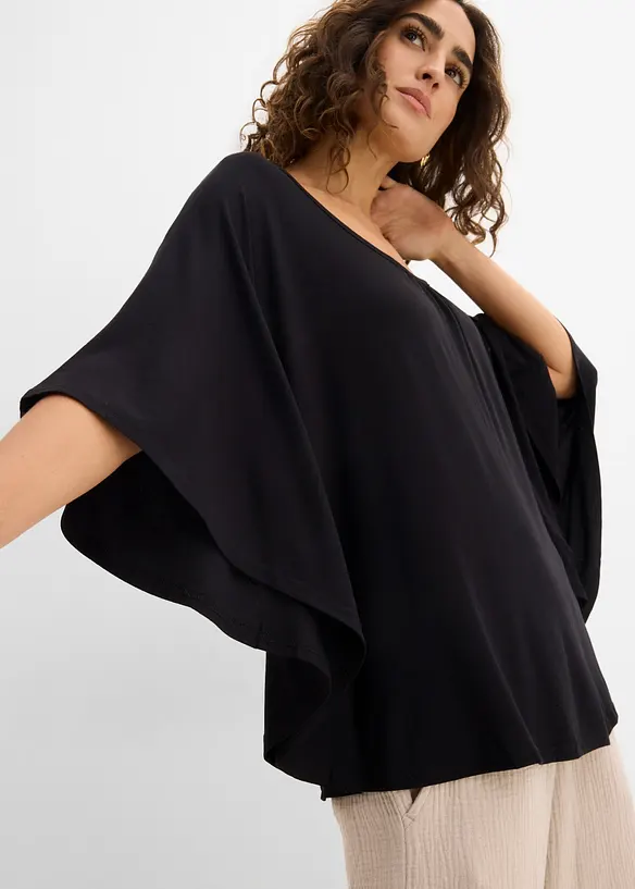 T-shirt en viscose &agrave; manches chauve-souris, bonprix