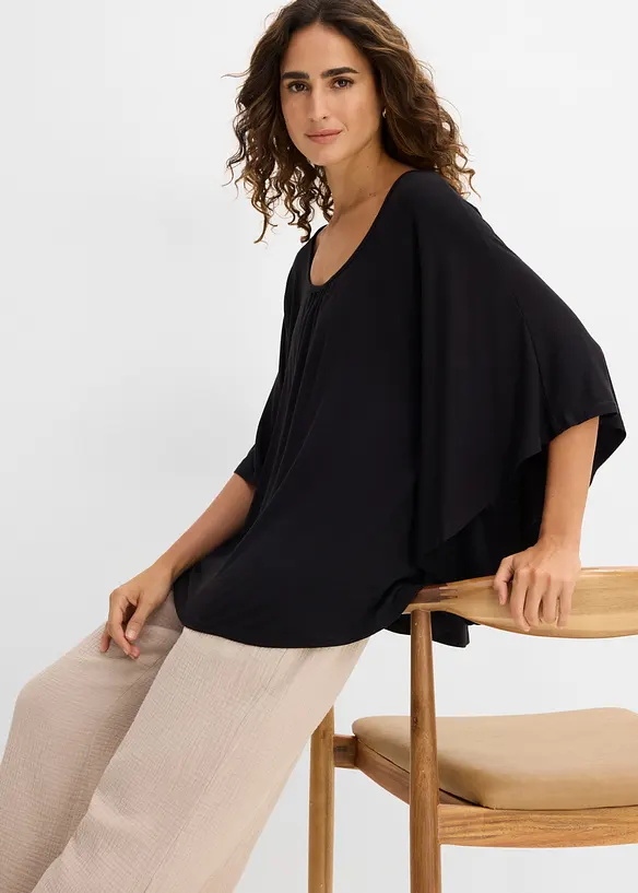 T-shirt en viscose &agrave; manches chauve-souris, bonprix