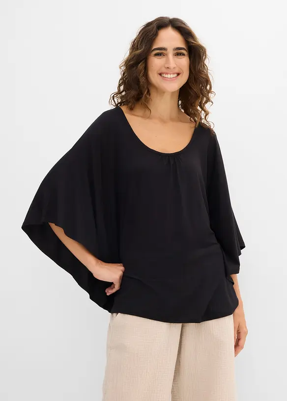 T-shirt en viscose &agrave; manches chauve-souris, bonprix