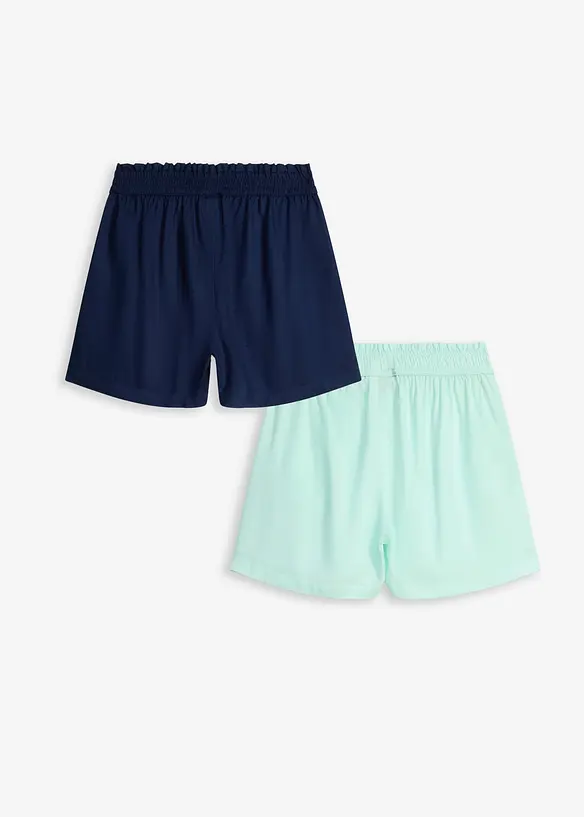 Lot de 2 shorts en viscose &agrave; taille &eacute;lastiqu&eacute;e, bonprix