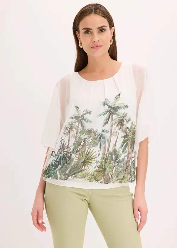 Blouse en mousseline avec top int&eacute;gr&eacute;, bonprix