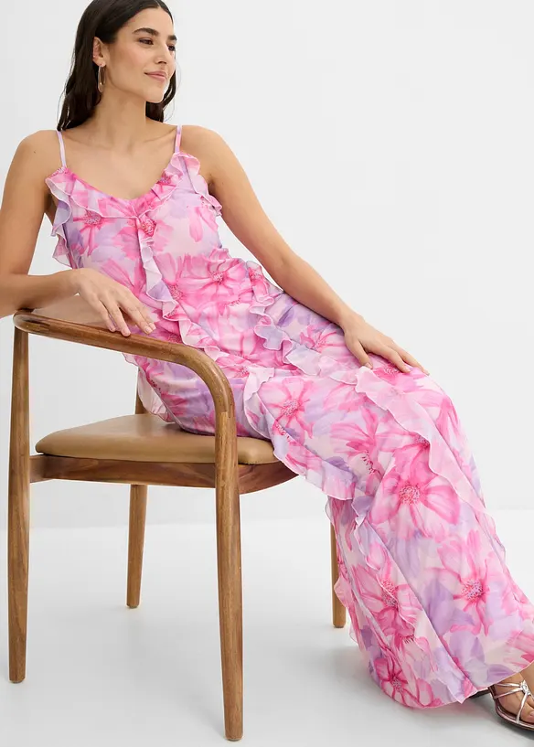 Robe &agrave; bretelles en mesh doux, bonprix