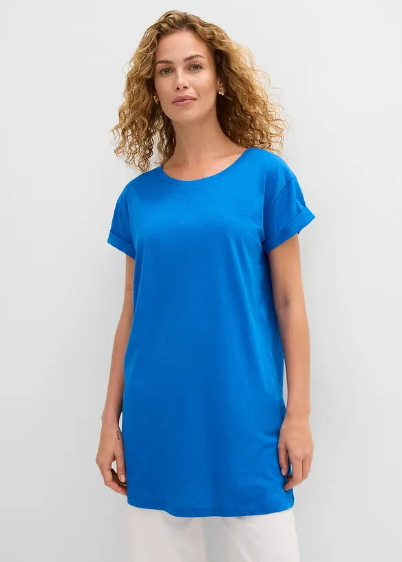T-shirt long et boxy &agrave; manches courtes, bonprix