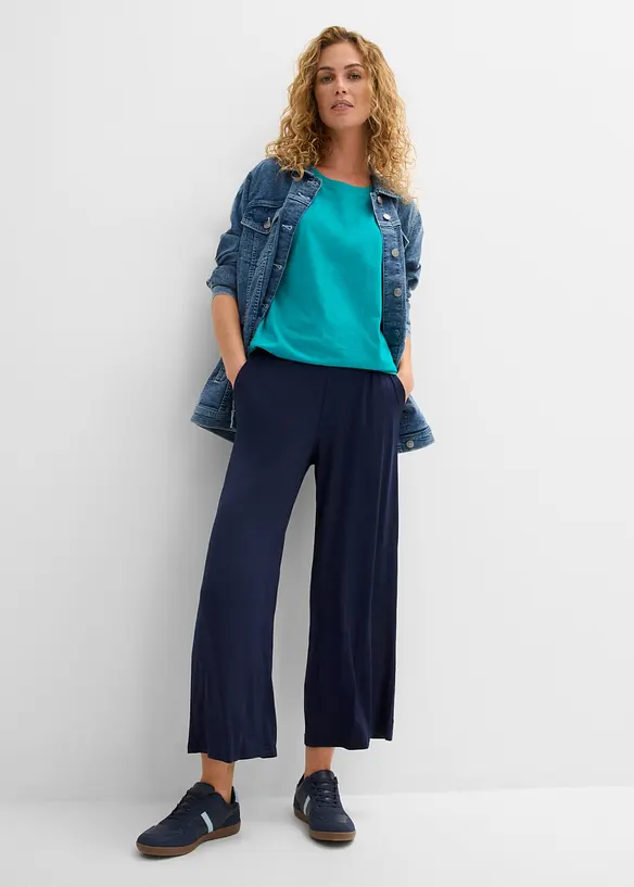 T-shirt long et boxy &agrave; manches courtes, bonprix