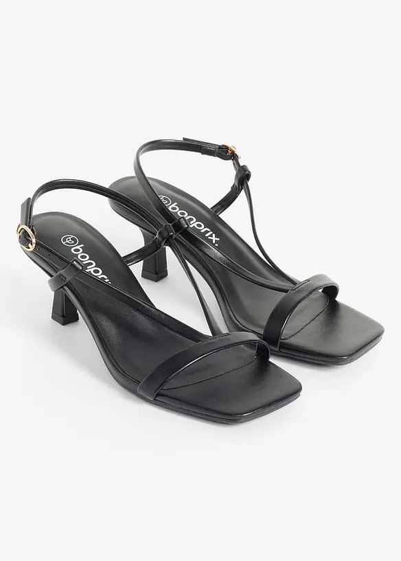 Sandales &agrave; talon et lani&egrave;res, bonprix